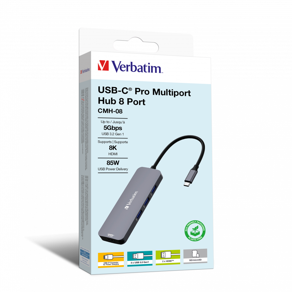 Многопортовый разветвитель USB-C Pro CMH-08: 8 портов